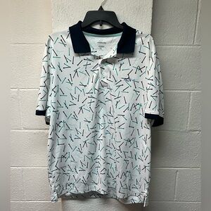 Attack Life by Greg Norman White and Navy Polo Shirt